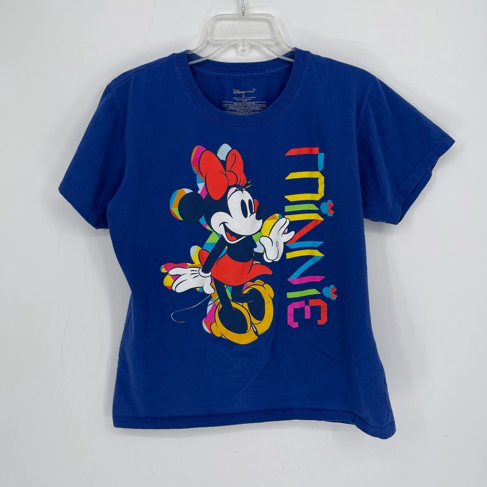 Disney Store Women's Blue Minnie Mouse Graphic Short Sleeve Tee T-Shirt Size XL